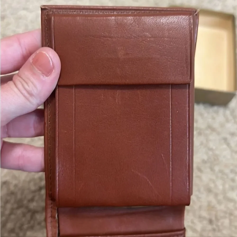 ROLFS Cowhide Leather Wallet From Montgomery Ward Dept Store 70's Vintage New